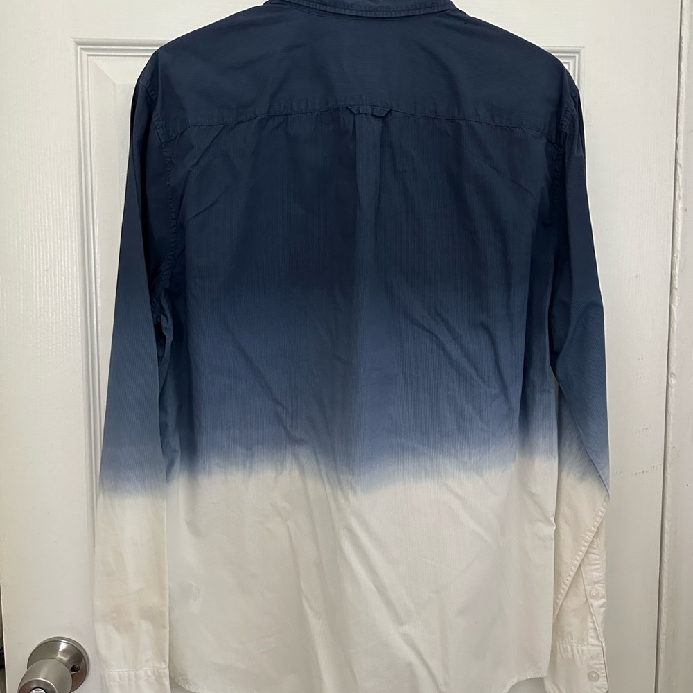 Gradient Blue and White Men's Shirt - Picture 2 of 2